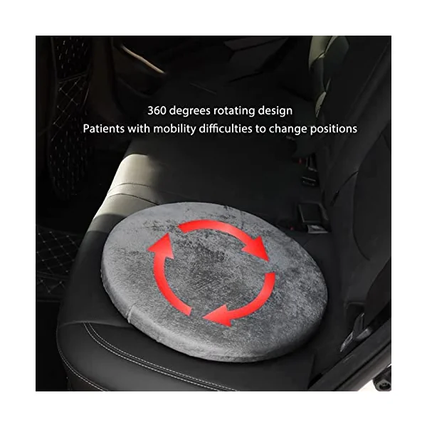 Fabater Swivel Seat Cushion, 360 Degree Rotating Seat Cushion Portable Pivot Disc Pad for Elderly, Pregnant Woman, Swivel Car Seat Cushion, Easy Turning From Bed to Wheelchair or Chair