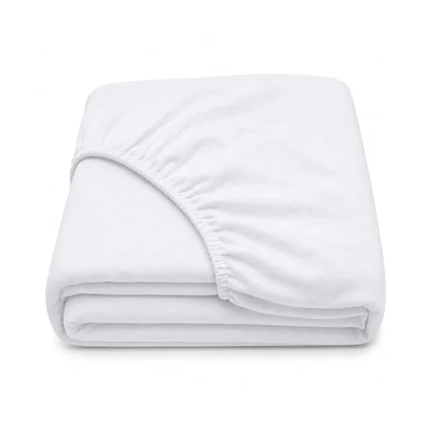 Family Bedding Cotton Thick Jersey Mini Cot Fitted Sheet, 50 cm x 100 cm, White | Fits Mini Cot Beds, Secure Mattress Fit, Soft Touch, Easy Care