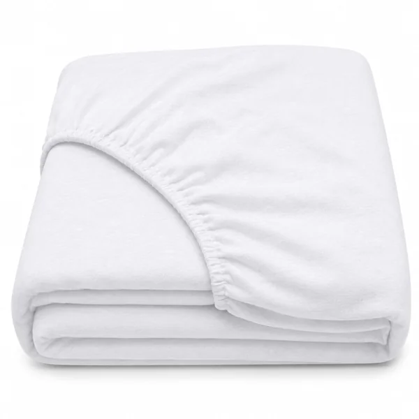 Family Bedding Cotton Thick Jersey Mini Cot Fitted Sheet, 50 cm x 100 cm, White | Fits Mini Cot Beds, Secure Mattress Fit, Soft Touch, Easy Care