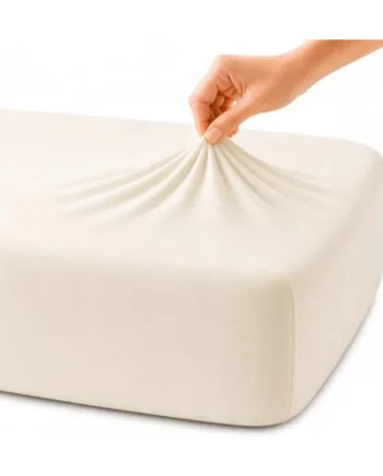 Family Bedding Deep Pocket Double Fitted Sheet, 100% Jersey Cotton, Cream | 30cm Depth, Fully Elasticated, Fits 135x190cm to 140x200cm Mattresses