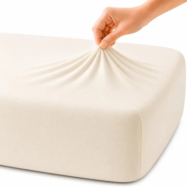 Family Bedding Deep Pocket Double Fitted Sheet, 100% Jersey Cotton, Cream | 30cm Depth, Fully Elasticated, Fits 135x190cm to 140x200cm Mattresses