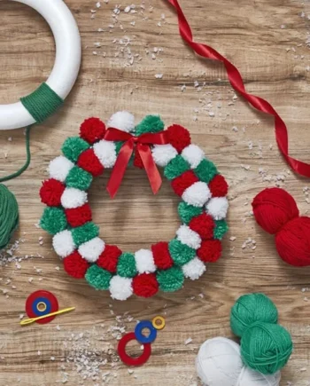 Festive Feeling Make Your Own Pom Pom Wreath