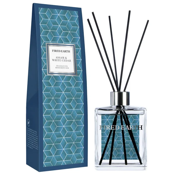 Fired Earth 180ml Reed Diffuser - Assam & White Cedar