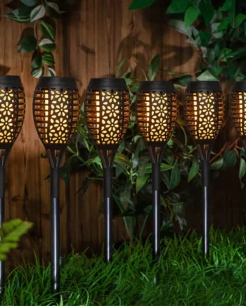 Firefly LED Small Flame Solar Stake Light 6 Pack