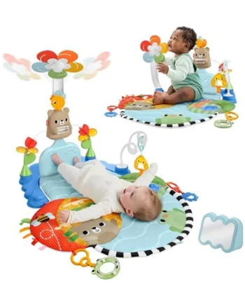 Fisher-Price 3-in-1 Kick & Sway Activity Gym | Baby Playmat, 10+ Sensory Activities, Non-electronic Developmental Play, Newborn Infants Ages 0+, JMT98