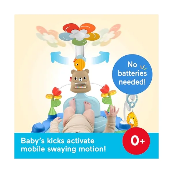 Fisher-Price 3-in-1 Kick & Sway Activity Gym | Baby Playmat, 10+ Sensory Activities, Non-electronic Developmental Play, Newborn Infants Ages 0+, JMT98