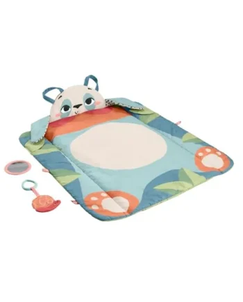 Fisher-Price Baby Activity Play Mat Planet Friends Roly-Poly Panda with 2 Toys for Newborn Tummy Time Play, Made of 90% recycled Plastic and FSC certified packaging, HKD65