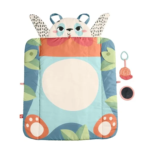 Fisher-Price Baby Activity Play Mat Planet Friends Roly-Poly Panda with 2 Toys for Newborn Tummy Time Play, Made of 90% recycled Plastic and FSC certified packaging, HKD65