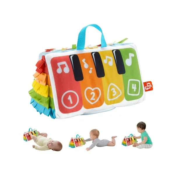 Fisher-Price Baby Musical Toy, Kick & Play Soft Piano for Tummy Time with Lights & Music for Newborn to Toddler, HND54