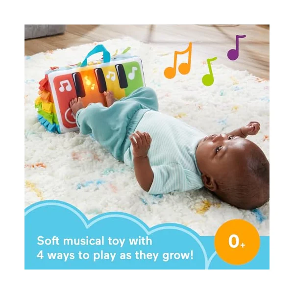 Fisher-Price Baby Musical Toy, Kick & Play Soft Piano for Tummy Time with Lights & Music for Newborn to Toddler, HND54