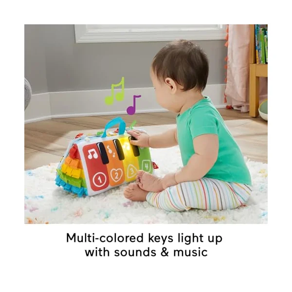 Fisher-Price Baby Musical Toy, Kick & Play Soft Piano for Tummy Time with Lights & Music for Newborn to Toddler, HND54