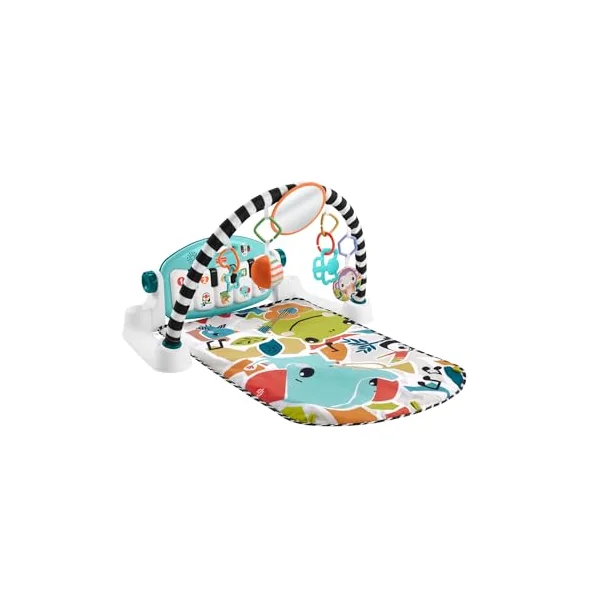 Fisher-Price - Baby Piano Gym, Portable Music Set with 3 Levels of Smart Stages Learning, Includes 10 Connectable Toys, Italian Version, Toy for Children, 0+ Months, HWY53