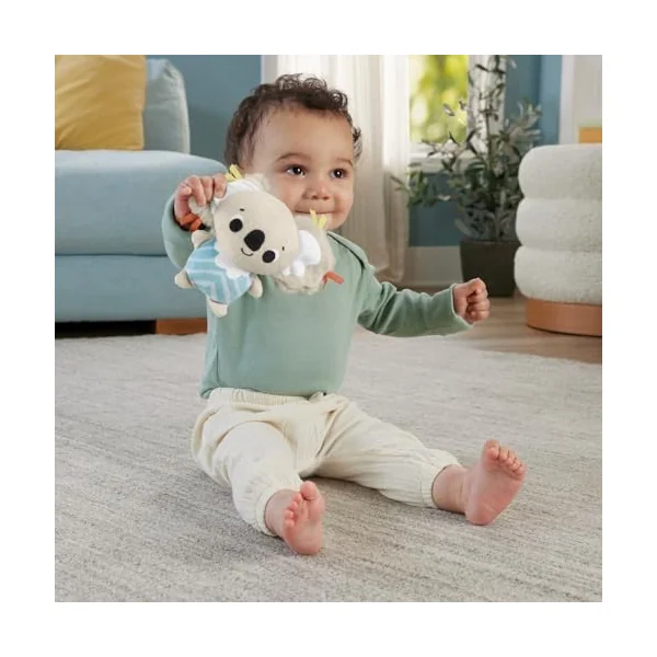 Fisher-Price Baby Playmat Simply Senses Newborn Gym with Mobile & Sensory Activity Toys for Developmental Play Ages 0+ Months, HRB15