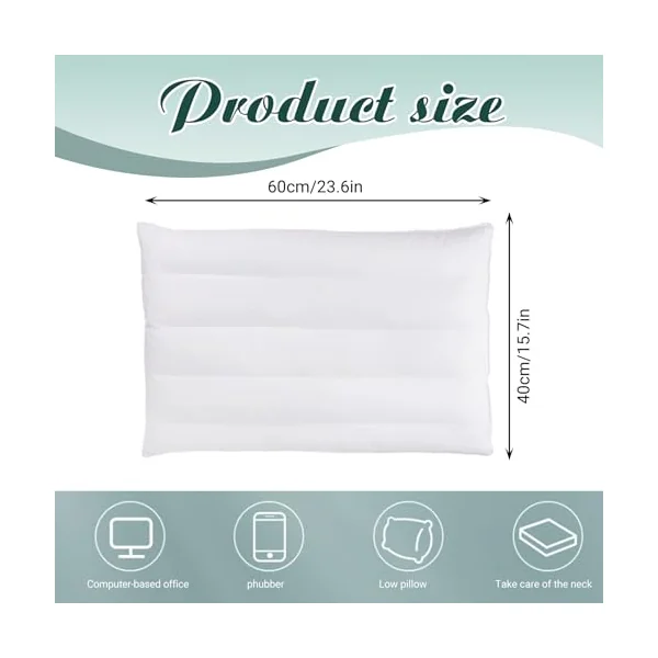 Flat Pillow Comfortable Breathable Soft Pillows for Sleeping, Low Profile for Kids/Stomach Sleeper