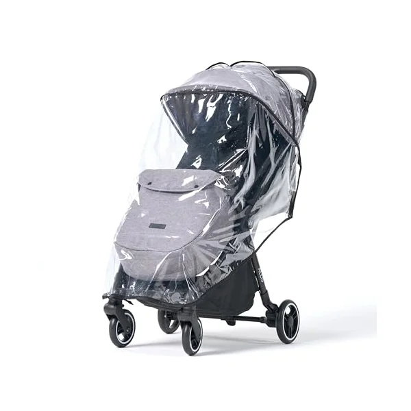 Flick Auto-Fold Stroller with Footmuff & Raincover, Grey | From Birth to 4 Years (22kg), Lightweight Stroller, Compact Pushchair, Reclining Seat, 5-point Harness, Puncture-proof Wheels