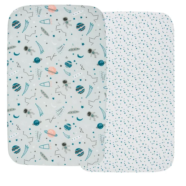 Flyideas 2-Piece Bedding Set for Kids and Junior Beds – 2 Cotton Fitted Sheets, 160x80 cm – Hypoallergenic, Soft, Breathable Toddler Bed Sheets