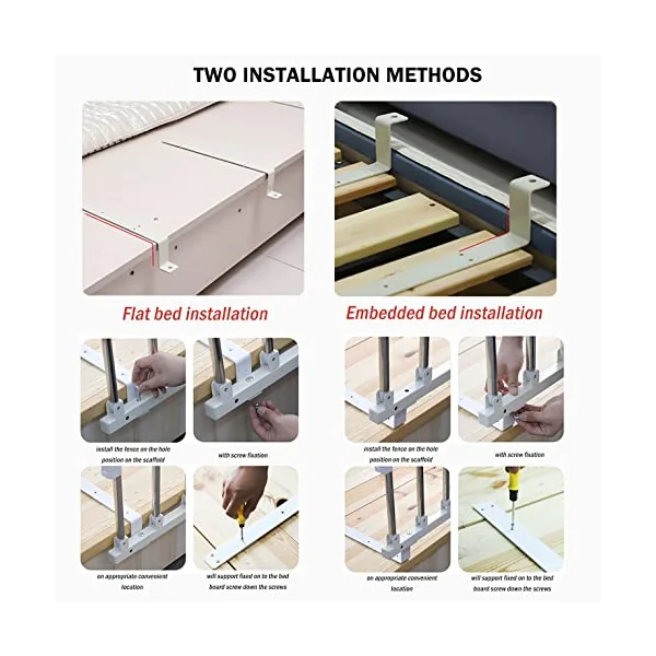 Foldable Bed Rail, Safety Side Assist Handrails for Seniors, Portable Side Metal Handle Bumper, Fall Protection Bed Barrier for Toddler Adults Home Hospital Use