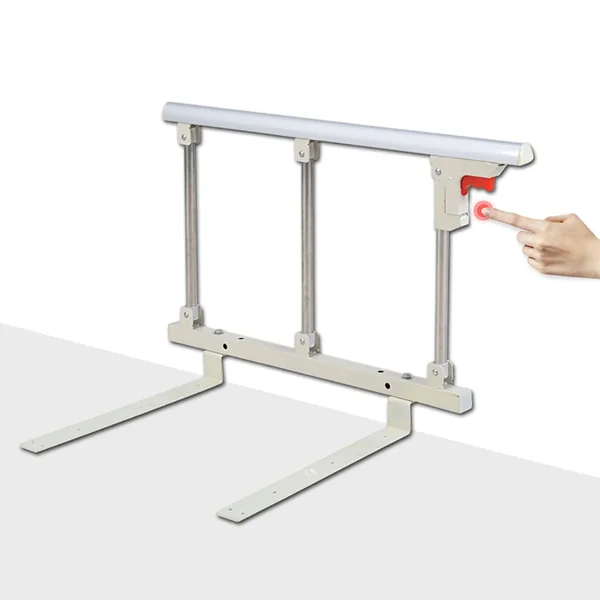Foldable Bed Rail, Safety Side Assist Handrails for Seniors, Portable Side Metal Handle Bumper, Fall Protection Bed Barrier for Toddler Adults Home Hospital Use