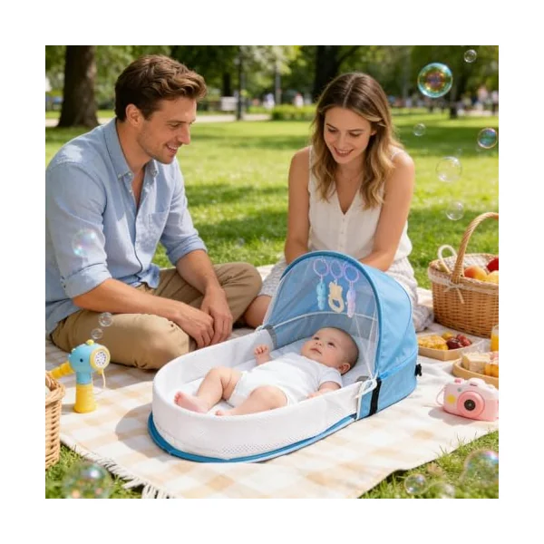Foldable Stroller, Compact Pushchair with Canopy, Kids Stroller for Travel Carriage Nursery Gear Walking Accessory, for Picnic Family Outings City Touring Housewarming Boys Girls