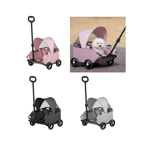 Foldable Travel Pet Design Compact Storage for Cats Small Dogs Ergonomic Handle Smooth Mobility Foldable Dog Strollers Outdoor Pet Strollers Cats Ergonomic Design Carrier