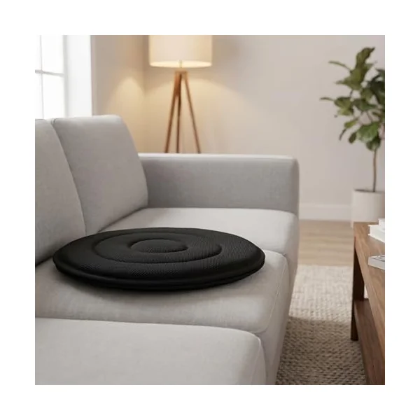 FOMIYES 2pcs Rotating Swivel Seat Cushion for Car and Office Chair with 360 Degree Rotation and Antislip Bottom, Ergonomic round Pads for Elderly Assistance and Transferring from Bed
