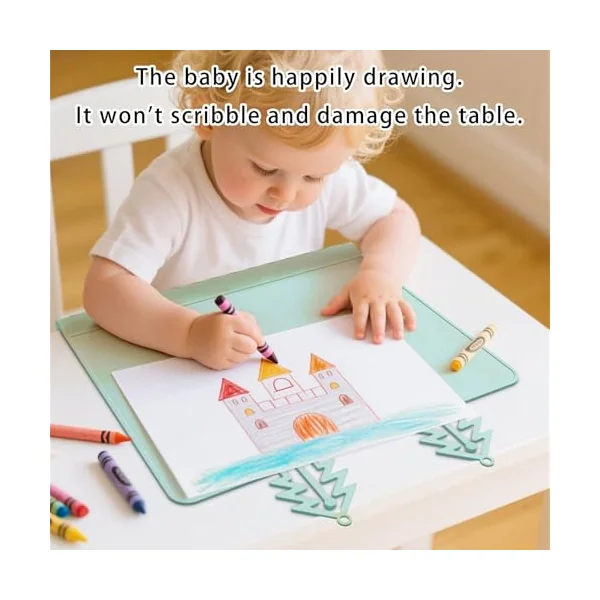 Food Grade Silicone Kids Placemat Washable Dinner Mat Anti-Slip Feeding Pad for Anti Slip Silicone Highchair Mat