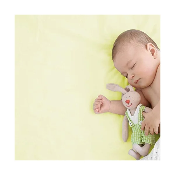 For Your Little One Cot Bed Fitted Sheets Compatible With Silver Cross Mattress 140x70cm - Pack Of 2 - Lemon