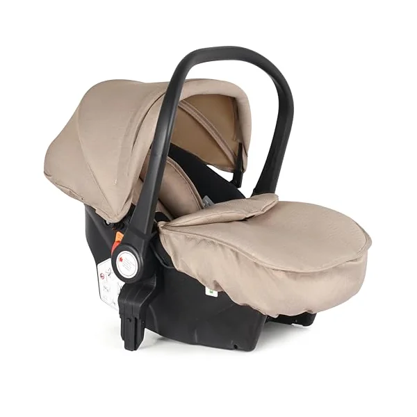 For Your Little One Cruise 3-in-1 Travel System with i-Size Car Seat, Stroller, 13kg Pram, Height Adjustable Handle, Pram, Newborn 0-4 Years Free Raincover and Cupholder (Dune Beige)