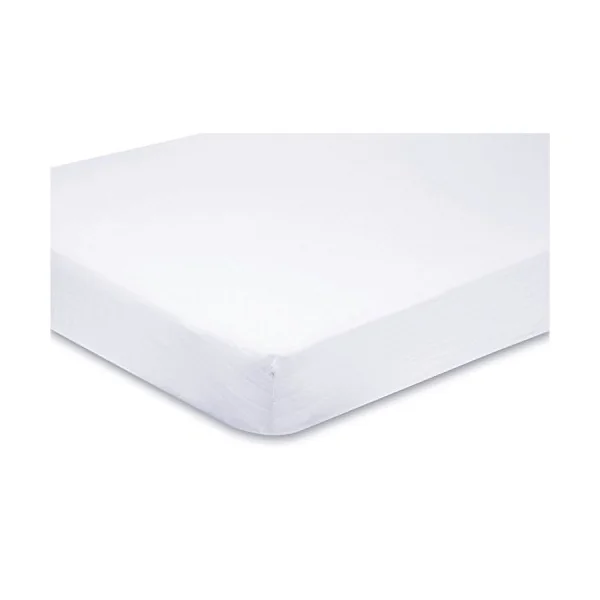 For-Your-Little-One Cot Bed Fitted Sheets 140 x 70 Cotton Jersey | Hypoallergenic Toddler Bed Sheet Fully Elasticated Skirt Breathable Easy Care | Junior Bed sheets (Pack Of 2, White)