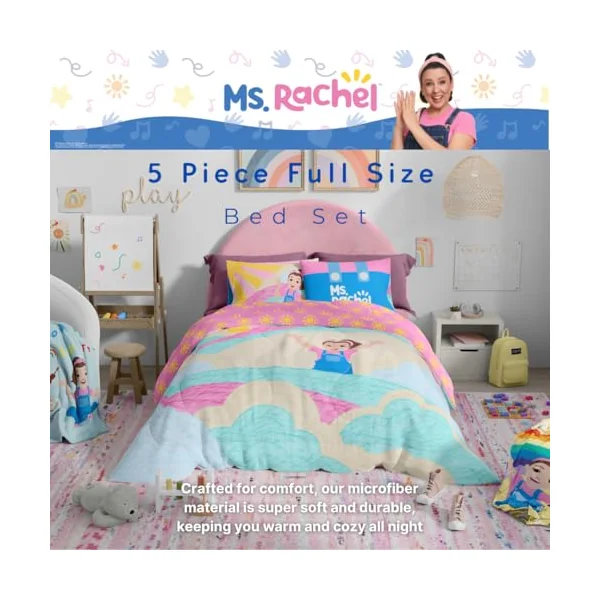 Franco Duvet Cover Set, Microfibre, Ms. Rachel, 5 Piece Full Size