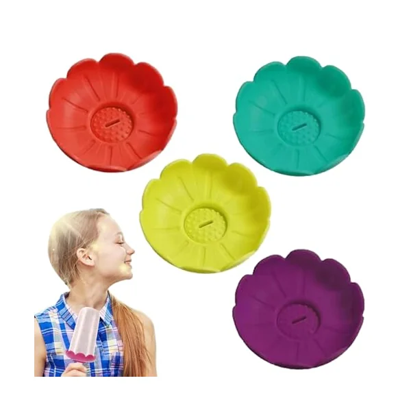 Freeze Pop Holders for Kids Reusable Drip-Proof Dessert Cup | 4 Pieces Ice Cream Drip Catcher for Girls Home Daily Snack Birthdays Hot Weather Picnic Camping Travel Backyard Pool Picnic