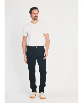 French Connection Black Cotton Five-Pocket Chino Trousers