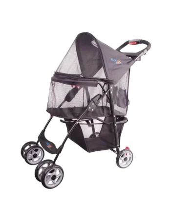 Full-Window pet Stroller 4 Wheels for Cats & Dogs, with Storage Basket,Cup Holder, Travel Puppy/Cats Stroller.