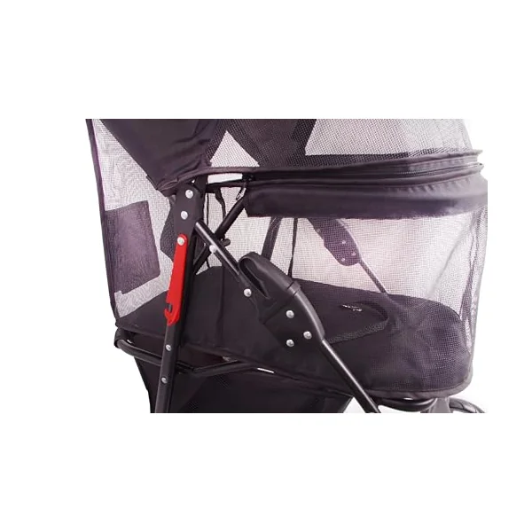 Full-Window pet Stroller 4 Wheels for Cats & Dogs, with Storage Basket,Cup Holder, Travel Puppy/Cats Stroller.