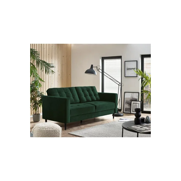 Furniturebox Jenna 3 Seater Emerald Green Velvet Sofa With Solid Wood Frame