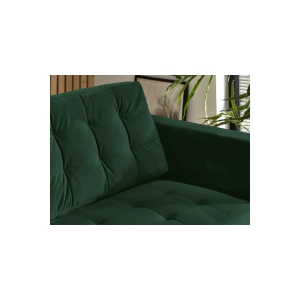 Furniturebox Jenna 3 Seater Emerald Green Velvet Sofa With Solid Wood Frame