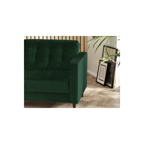 Furniturebox Jenna 3 Seater Emerald Green Velvet Sofa With Solid Wood Frame
