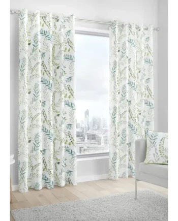 Fusion Fernworthy Green Eyelet Curtains
