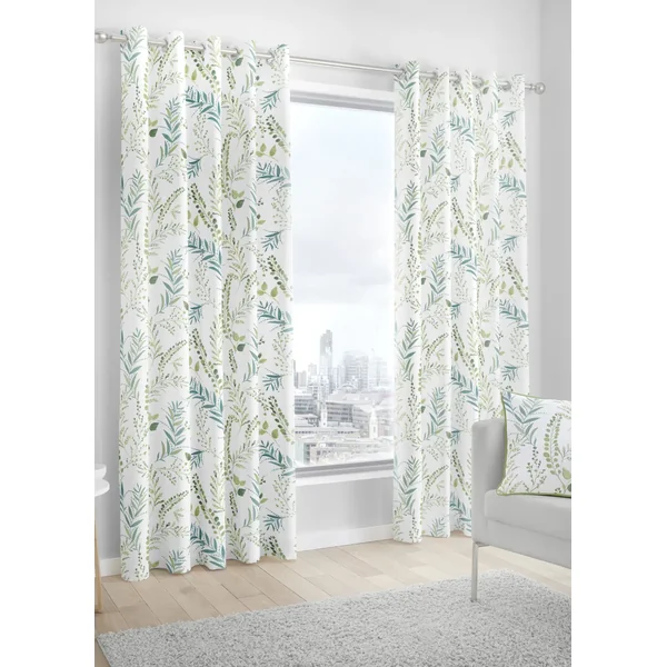 Fusion Fernworthy Green Eyelet Curtains