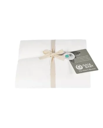 Gaia Baby Maia Muslin Fitted Sheets – Two-Pack | 100% Organic Cotton Cot Bed Fitted Sheets (70 × 140 cm) – Soft White