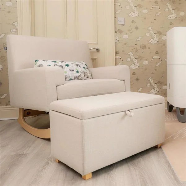 Gaia Serena Footstool - Oatmeal/Oak