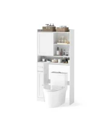 GAINOOM Over-the-Toilet Storage Cabinet Standing Toilet Rack w/ Sliding Door