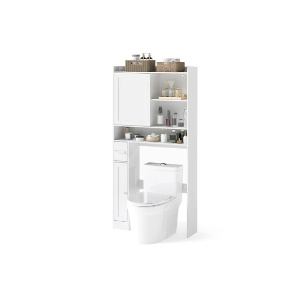 GAINOOM Over-the-Toilet Storage Cabinet Standing Toilet Rack w/ Sliding Door