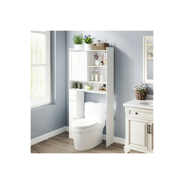 GAINOOM Over-the-Toilet Storage Cabinet Standing Toilet Rack w/ Sliding Door