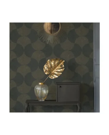 Galerie Havana Black Gold Mosaic Fan Textured Wallpaper