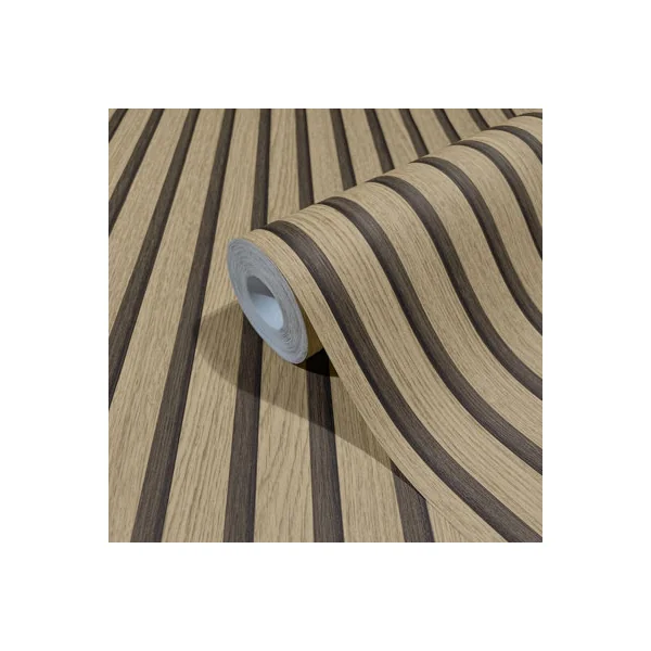 Galerie Industrial Effects Brown Stripe Wood Panel A4 Wallpaper Sample