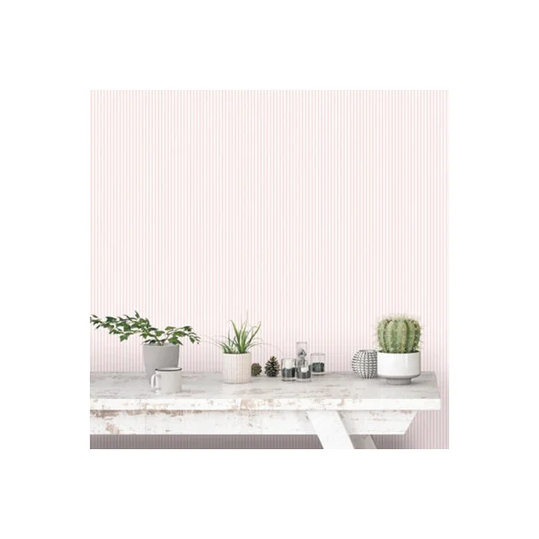 Galerie Miniatures 3 Pink White Narrow Stripe Smooth Wallpaper