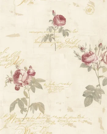 Galerie Rose Garden Beige Vintage Roses Smooth A4 Wallpaper Sample