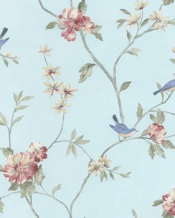 Galerie Rose Garden Blue Detailed Tree Design Smooth A4 Wallpaper Sample