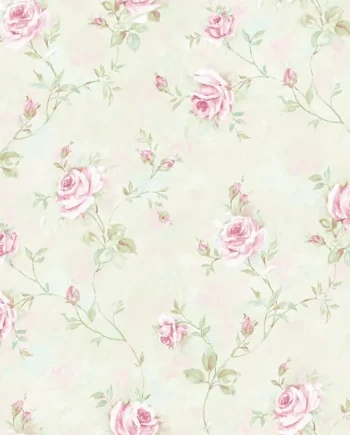 Galerie Rose Garden Green Roses Trail Smooth A4 Wallpaper Sample